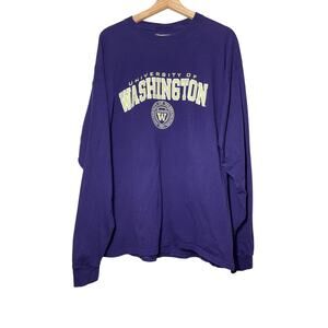 UW University of Washington Huskies Champion T-Shirt LS Mens Size XL Tee Purple